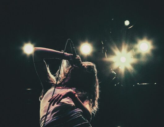 The image of a singer performance