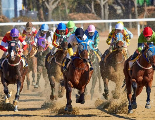 The image of the horse racing event