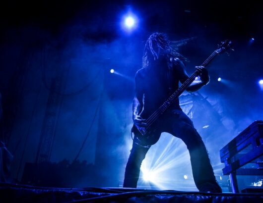 The image of the rock concert performance